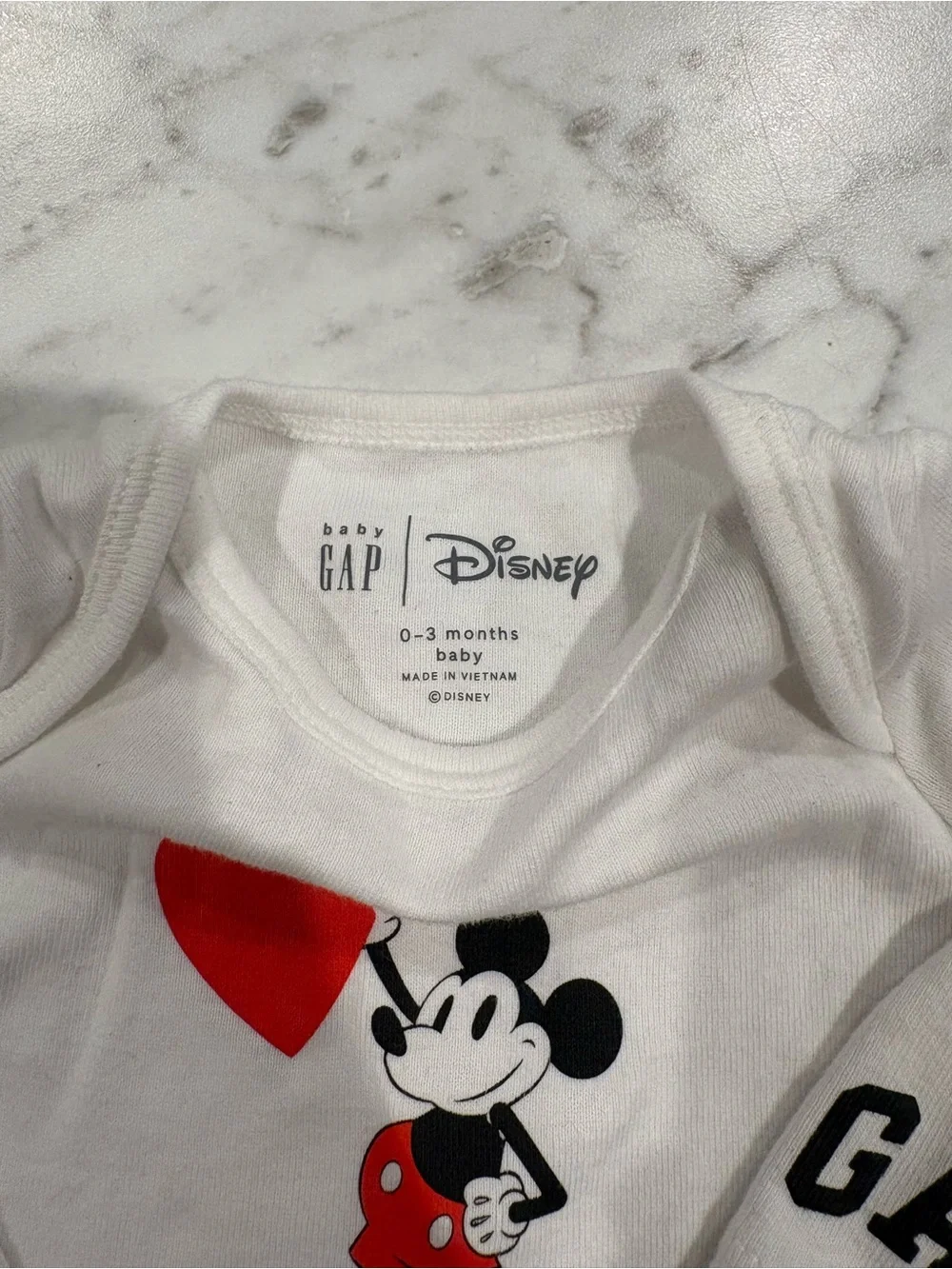 GAP Baby Mickey Mouse One-Piece Set in Black and White